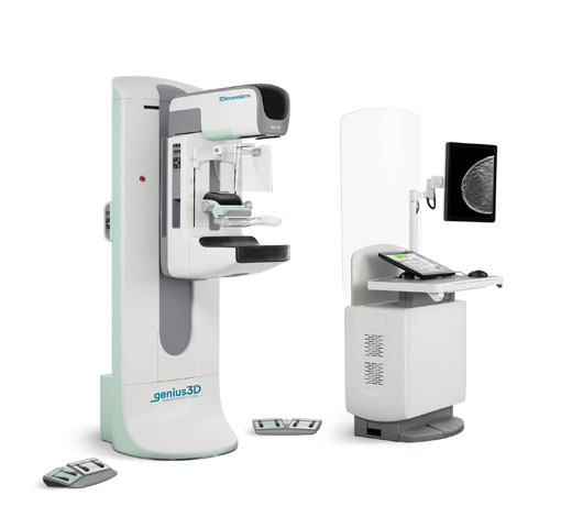 Mammography system on white background