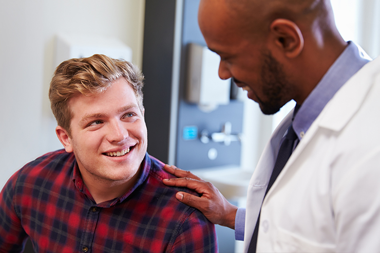 Doctor talking to patient