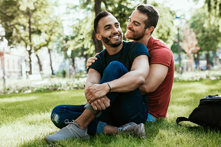 Couple hugging