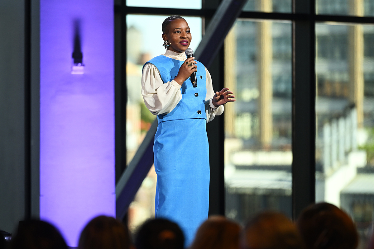 Mia Keeys on stage at the Global Citizen Now conference.