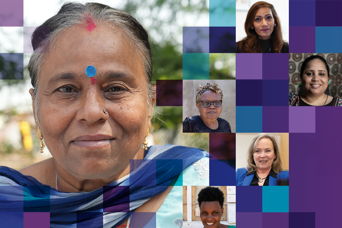 Collage of women's faces next to text "The Hologic Global Women's Health Index"