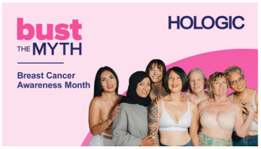 Hologic #BustTheMyth Breast Cancer Awareness Month campaign graphic