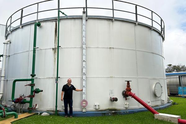 worker showing nature resources conservation equipment