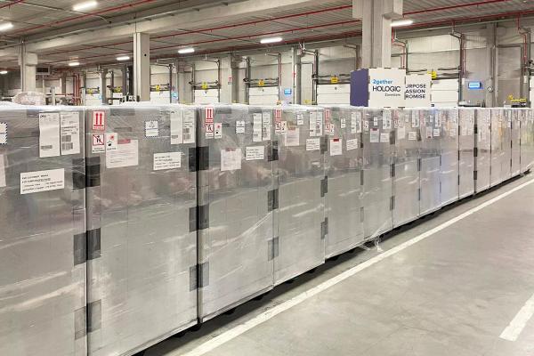 ecodesigned product packaging in warehouse