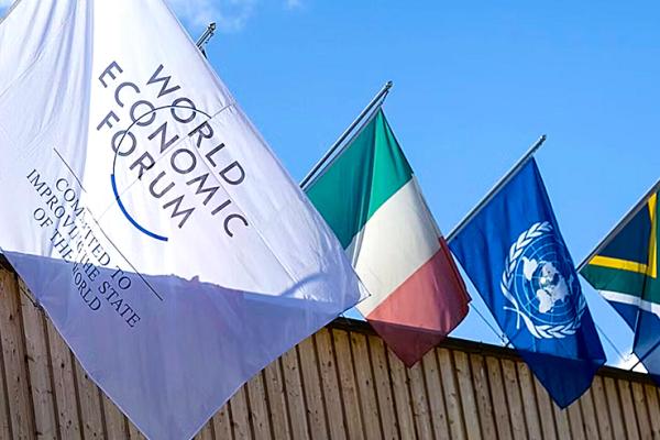 Flags from the World Economic Forum