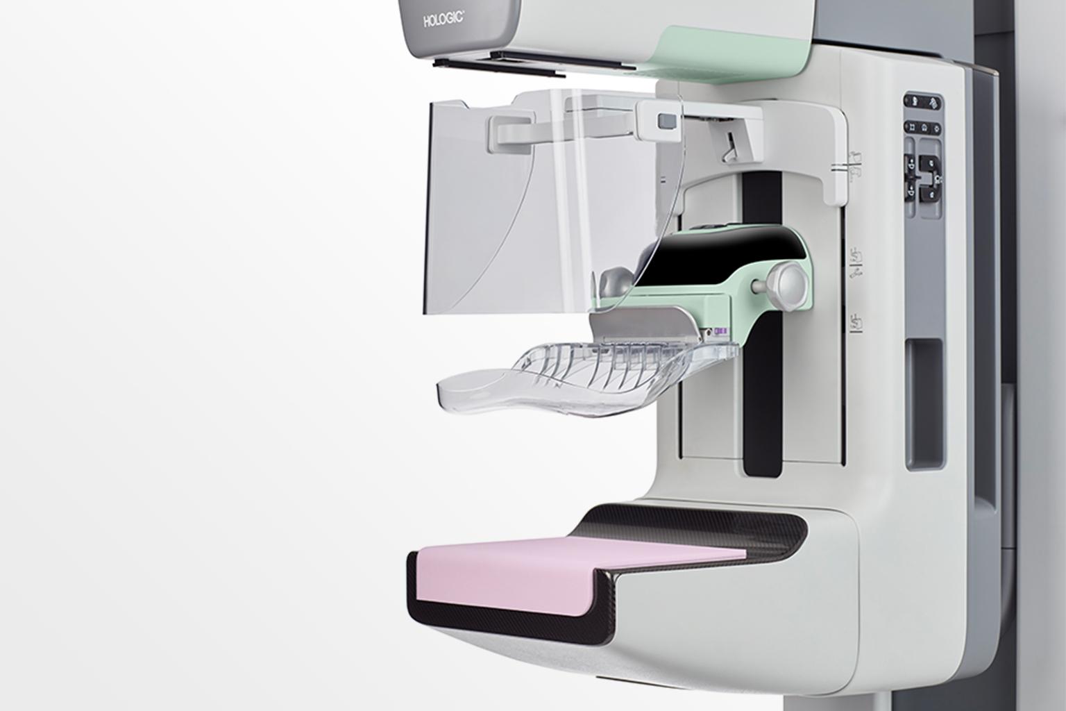 SmartCurve mammogram machine on white background