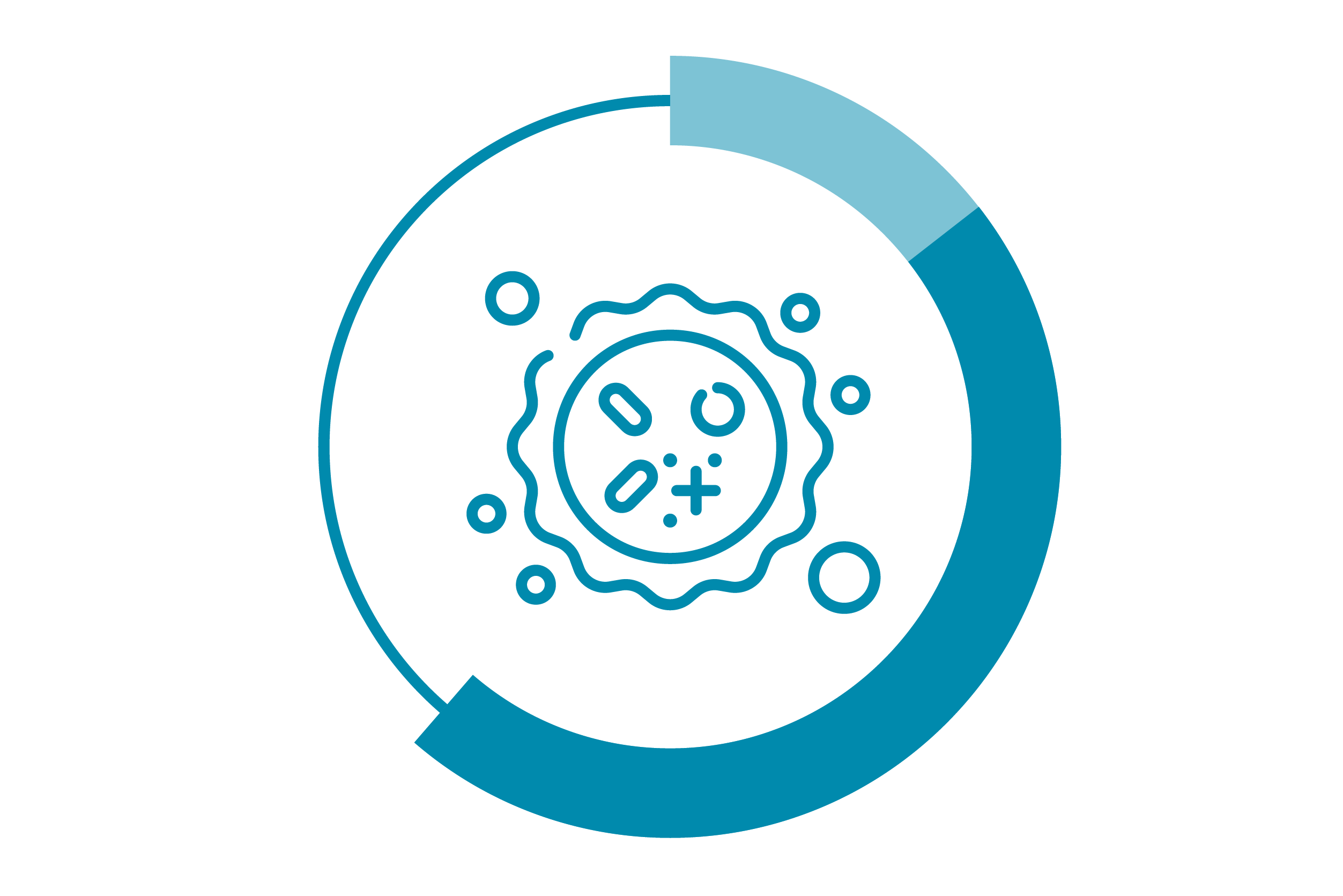 CMV virus inside a circle as an icon