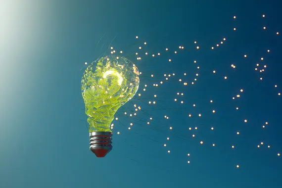 graphic of light bulb breaking