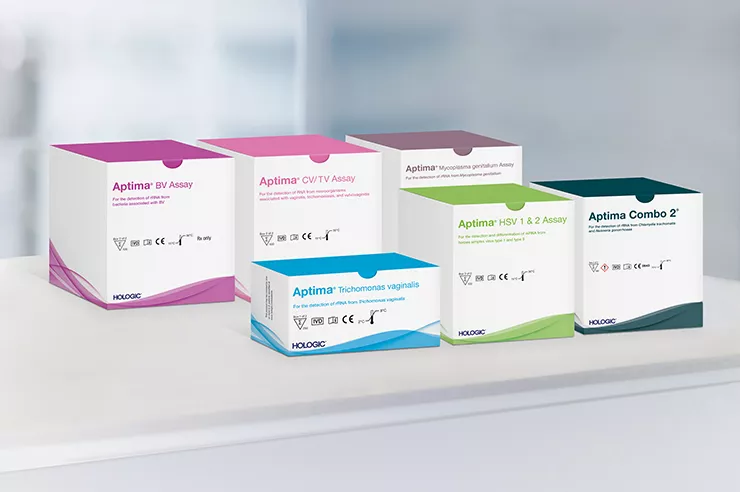 Image of STI assay boxes on white background
