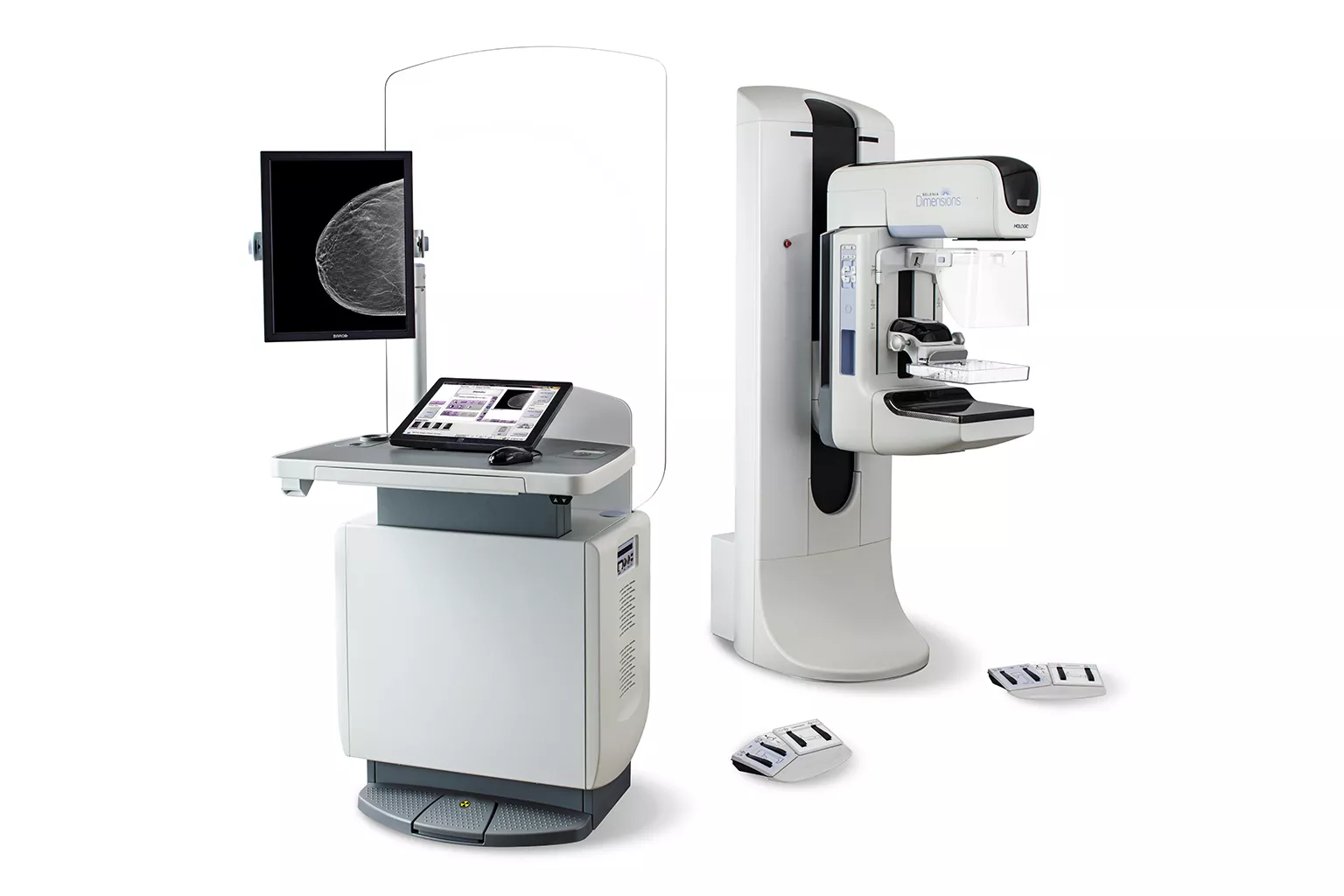Mammography systems on white background