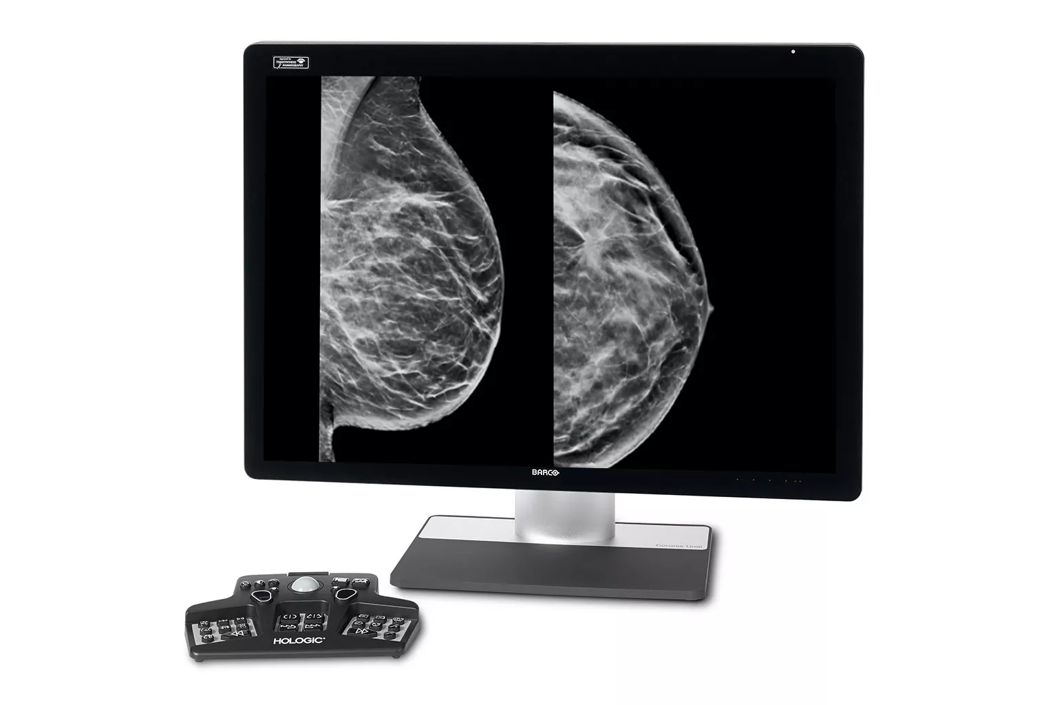 Monitor with C-view software on white background