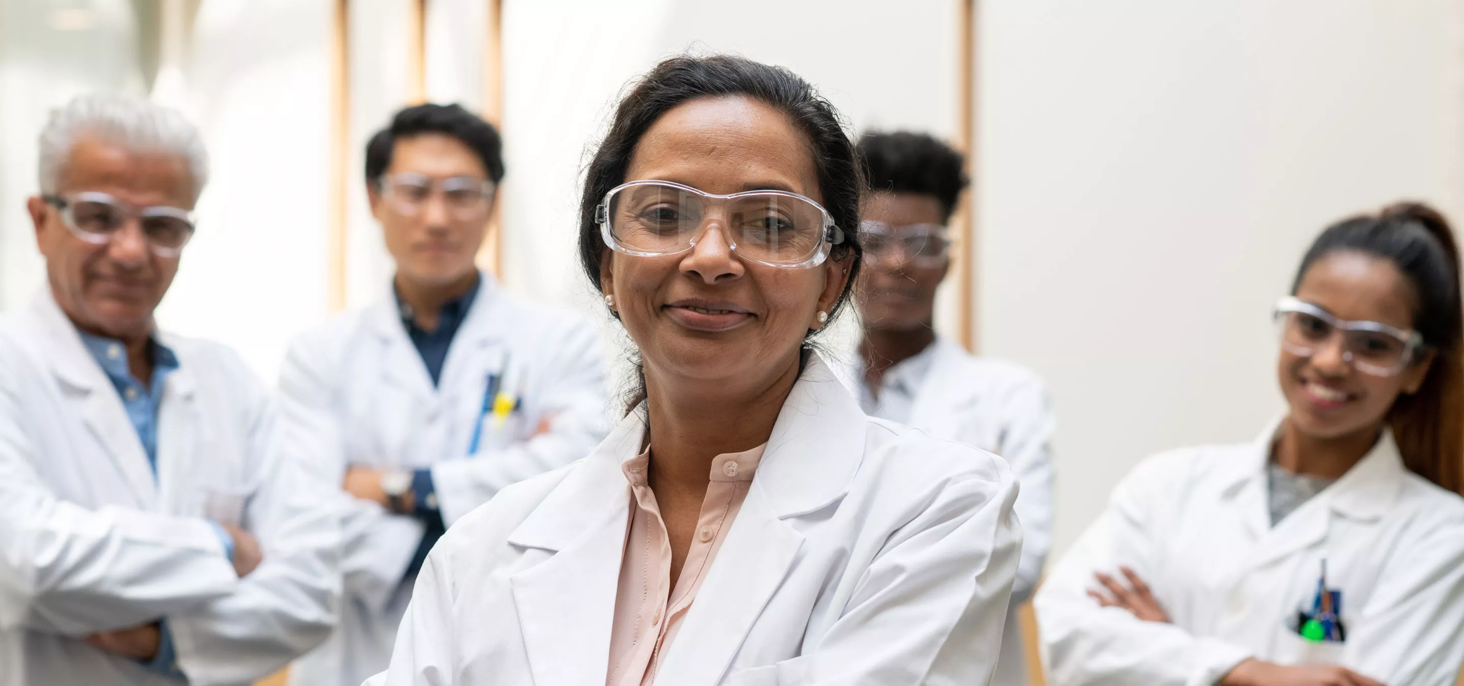 Image of clinician team in a lab