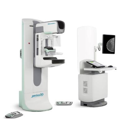 Mammography system on white background